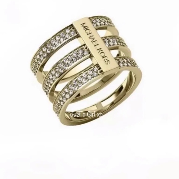 $68 Michael Kors Gold-Tone Pave Ring - Picture 3 of 4